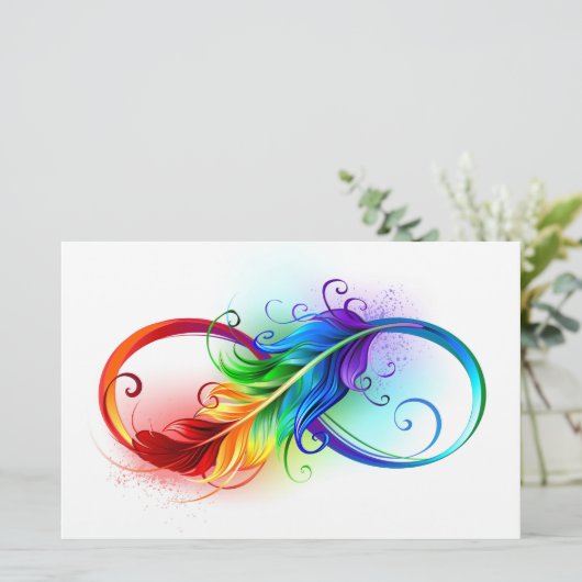 Infineensymbool met regenboogvanger briefpapier (Staand voorkant)