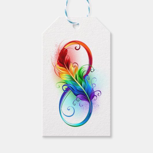 Infineensymbool met regenboogvanger cadeaulabel (Voorkant)