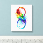 Infineensymbool met regenboogvanger canvas afdruk (Insitu (Houten vloer))