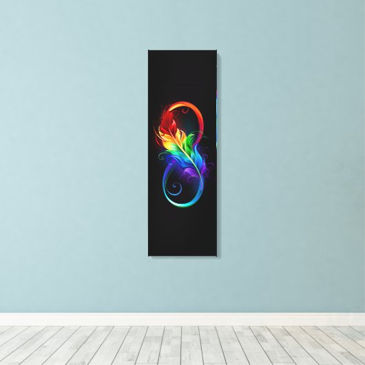 Infineensymbool met regenboogvanger canvas afdruk (Insitu (Houten vloer))