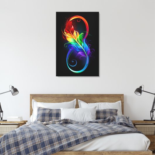 Infineensymbool met regenboogvanger canvas afdruk (Insitu (Slaapkamer))