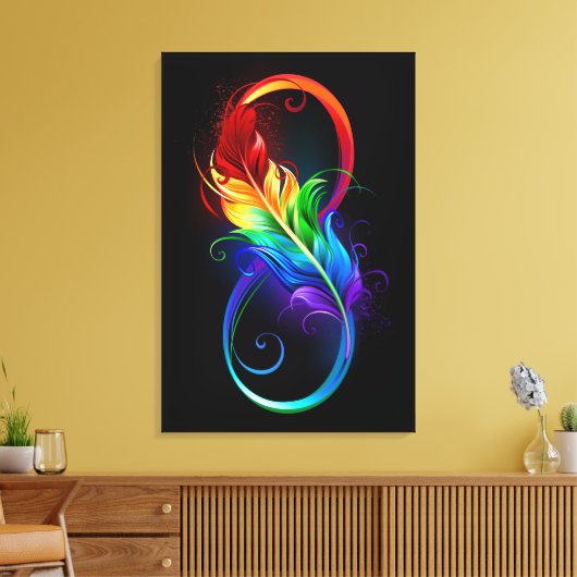 Infineensymbool met regenboogvanger canvas afdruk (Insitu (Woonkamer))