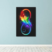 Infineensymbool met regenboogvanger canvas afdruk (Insitu (Houten vloer))