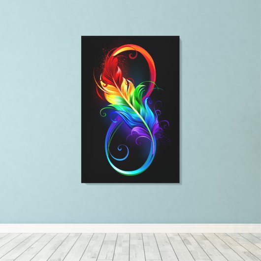 Infineensymbool met regenboogvanger canvas afdruk (Insitu (Houten vloer))