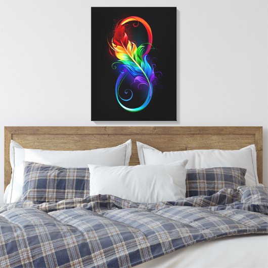 Infineensymbool met regenboogvanger canvas afdruk (Insitu (Slaapkamer))