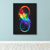 Infineensymbool met regenboogvanger canvas afdruk (Insitu (Houten vloer))