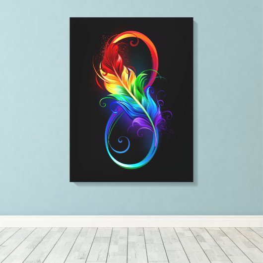 Infineensymbool met regenboogvanger canvas afdruk (Insitu (Houten vloer))