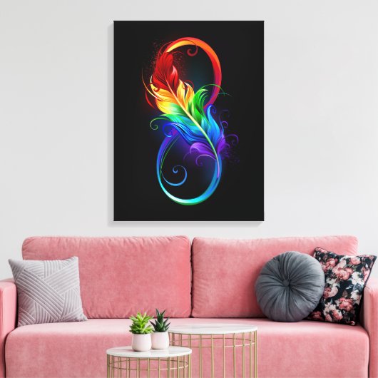 Infineensymbool met regenboogvanger canvas afdruk (Insitu (Woonkamer))