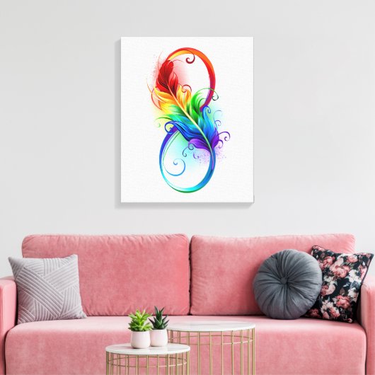 Infineensymbool met regenboogvanger canvas afdruk (Insitu (Woonkamer))
