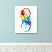 Infineensymbool met regenboogvanger canvas afdruk (Insitu (Houten vloer))