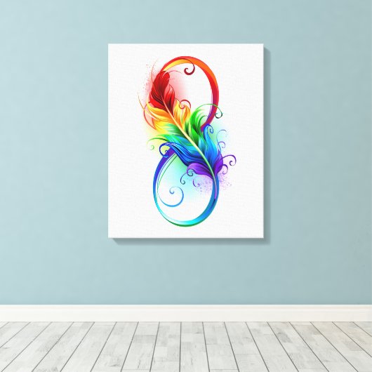 Infineensymbool met regenboogvanger canvas afdruk (Insitu (Houten vloer))