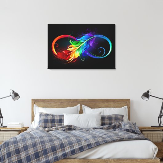Infineensymbool met regenboogvanger canvas afdruk (Insitu (Slaapkamer))
