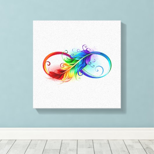 Infineensymbool met regenboogvanger canvas afdruk (Insitu (Houten vloer))