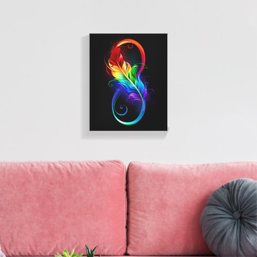 Infineensymbool met regenboogvanger canvas afdruk (Insitu (Woonkamer))