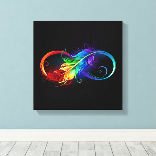 Infineensymbool met regenboogvanger canvas afdruk (Insitu (Houten vloer))