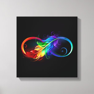 Infineensymbool met regenboogvanger canvas afdruk