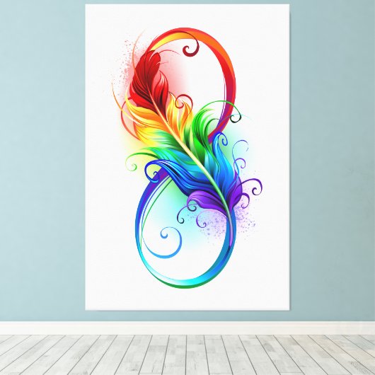 Infineensymbool met regenboogvanger canvas afdruk (Insitu (Houten vloer))