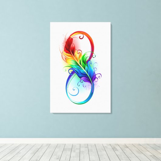 Infineensymbool met regenboogvanger canvas afdruk (Insitu (Houten vloer))