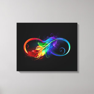 Infineensymbool met regenboogvanger canvas afdruk