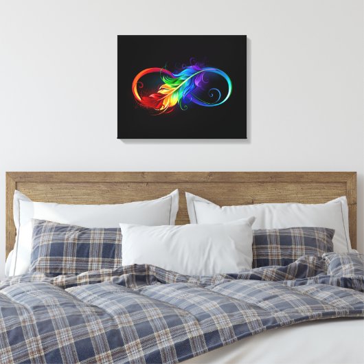 Infineensymbool met regenboogvanger canvas afdruk (Insitu (Slaapkamer))