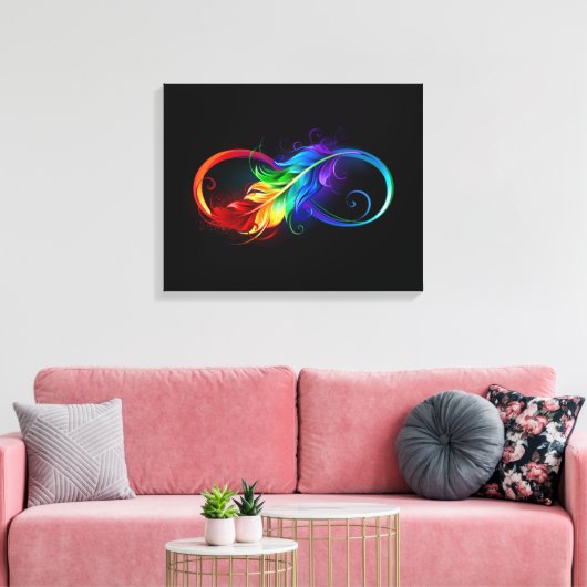 Infineensymbool met regenboogvanger canvas afdruk (Insitu (Woonkamer))