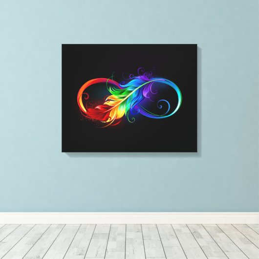 Infineensymbool met regenboogvanger canvas afdruk (Insitu (Houten vloer))