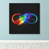 Infineensymbool met regenboogvanger canvas afdruk (Insitu (Houten vloer))