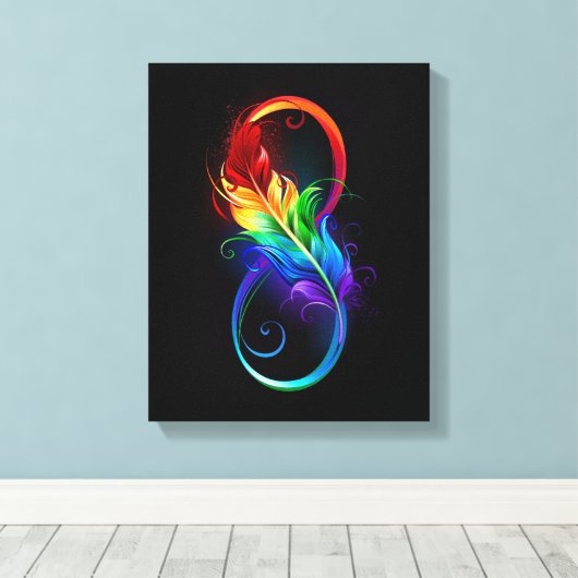 Infineensymbool met regenboogvanger canvas afdruk (Insitu (Houten vloer))