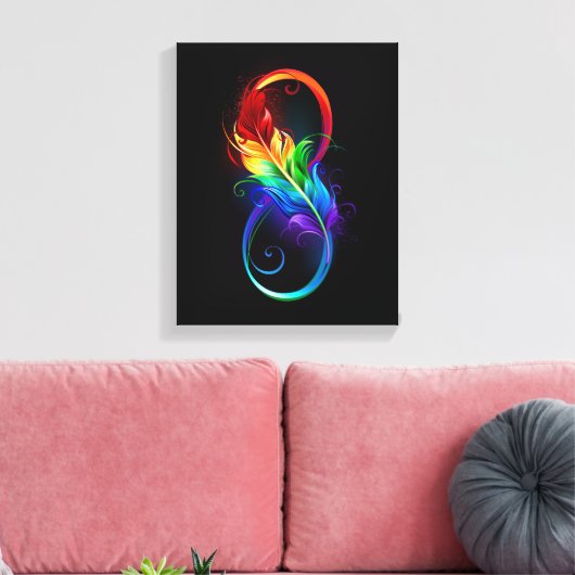Infineensymbool met regenboogvanger canvas afdruk (Insitu (Woonkamer))