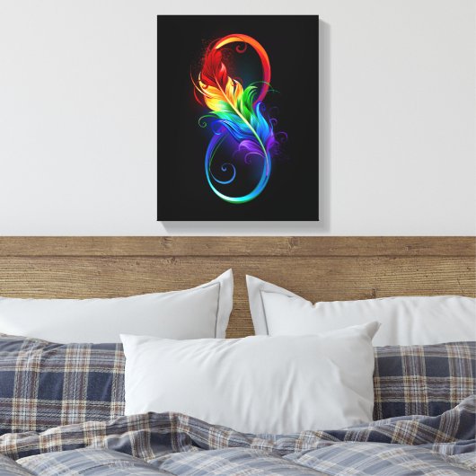 Infineensymbool met regenboogvanger canvas afdruk (Insitu (Slaapkamer))