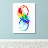 Infineensymbool met regenboogvanger canvas afdruk (Insitu (Houten vloer))