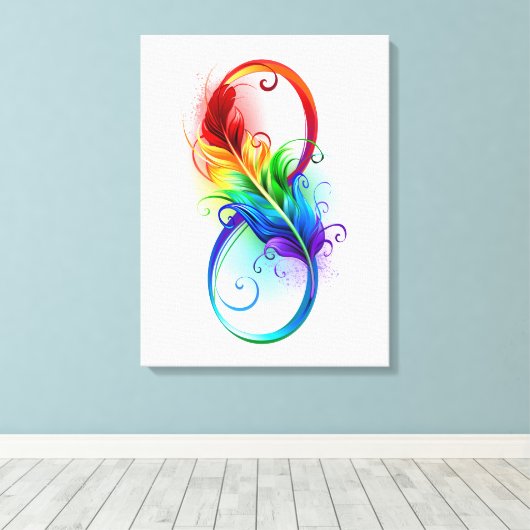 Infineensymbool met regenboogvanger canvas afdruk (Insitu (Houten vloer))