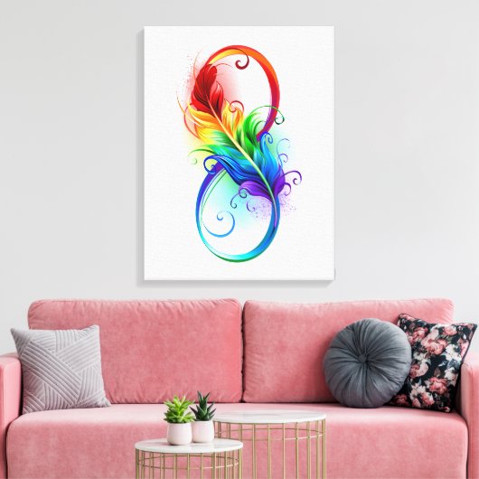 Infineensymbool met regenboogvanger canvas afdruk (Insitu (Woonkamer))