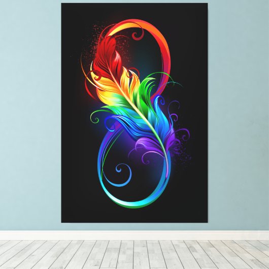 Infineensymbool met regenboogvanger canvas afdruk (Insitu (Houten vloer))