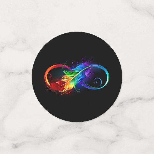 Infineensymbool met regenboogvanger confetti (Kleine voorkant)