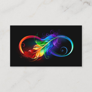 Infineensymbool met regenboogvanger contactkaartje