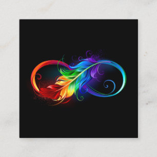 Infineensymbool met regenboogvanger contactkaartje