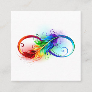 Infineensymbool met regenboogvanger contactkaartje
