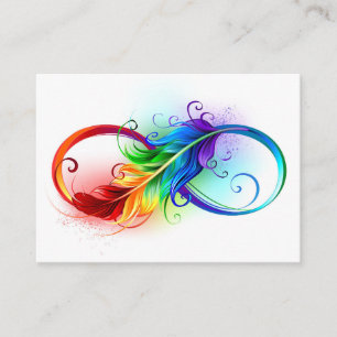 Infineensymbool met regenboogvanger contactkaartje