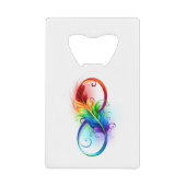 Infineensymbool met regenboogvanger creditkaart flessenopener (Voorkant)