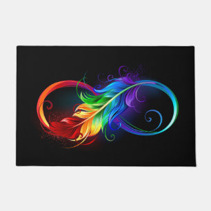 Infineensymbool met regenboogvanger deurmat