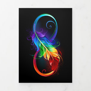 Infineensymbool met regenboogvanger drieluik wenskaart