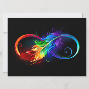 Infineensymbool met regenboogvanger feestdagenkaart