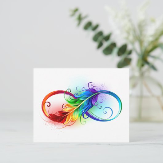 Infineensymbool met regenboogvanger feestdagenkaart (Staand voorkant)