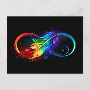 Infineensymbool met regenboogvanger feestdagenkaart