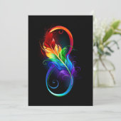 Infineensymbool met regenboogvanger feestdagenkaart (Staand voorkant)