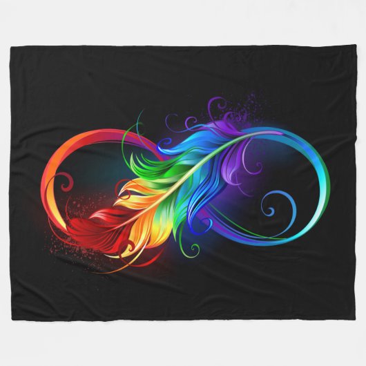 Infineensymbool met regenboogvanger fleece deken (Voorkant (Horizontaal))