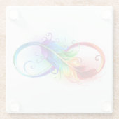 Infineensymbool met regenboogvanger glazen onderzetter (Achterkant)