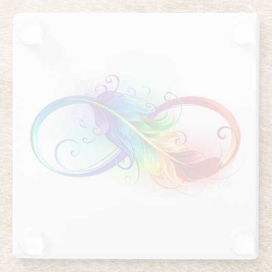 Infineensymbool met regenboogvanger glazen onderzetter (Achterkant)