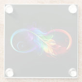 Infineensymbool met regenboogvanger glazen onderzetter (Achterkant)